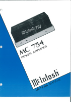 McIntosh MC-754 - Owners manual